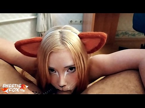❤️ Kitsune anameza mboo na kumeza mdomoni Pono ya kupendeza ️❤